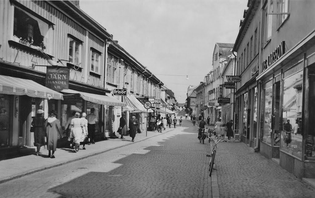 Sweden. Ulricehamn, Storgatan (The picture is from 1948). by Ilkka T. Korhonen