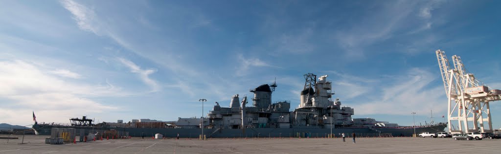 Panoramic of the USS Iowa at the Port of Richmond by NateG