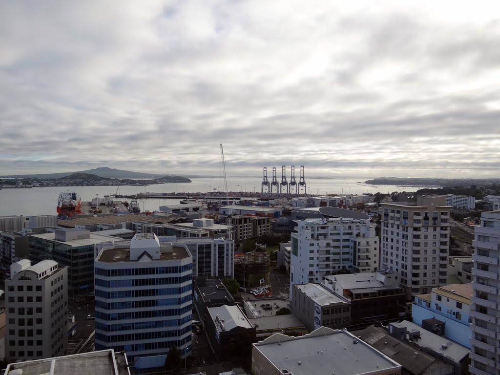 Rangitoto from Hotel Quadrant by wombatter