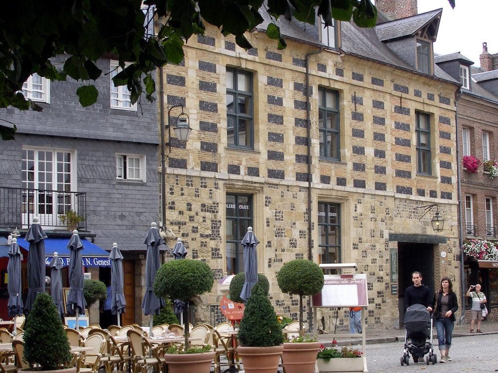 Norman checkerboard brickwork, Honfleur by brianlimrick