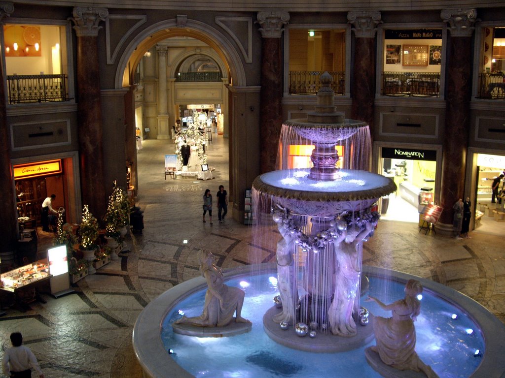 Fountain in Venus Fort, Odaiba, Tokyo by Todd Stradford