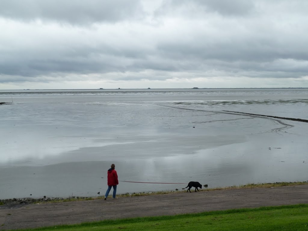 Spaziergang am Nordstrand mit Sicht auf Halligen by hucky3010