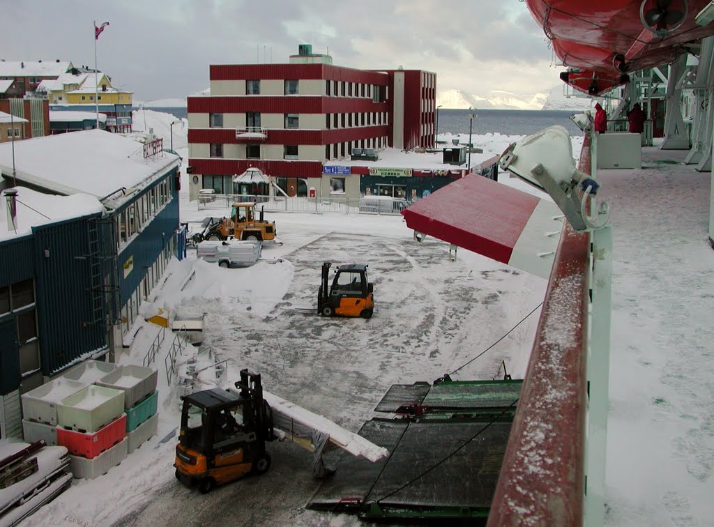 Av og pålessing av gods på M/S Polarlys by H.Jelstad