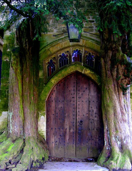 Stow-on-the-Wold, St Edwards Church, The Tree Door. morning, march 23, 2010 by Tom Dudones