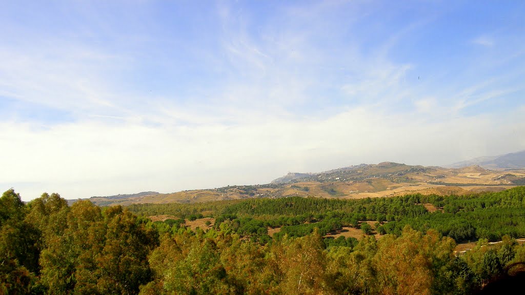 Sicilská krajina, na obzoru město Enna (Sicilian countryside, the horizon is the city of Enna; Campagna siciliana, l'orizzonte è la città di Enna), Italy - Sicilia by MAPP HUDRANS