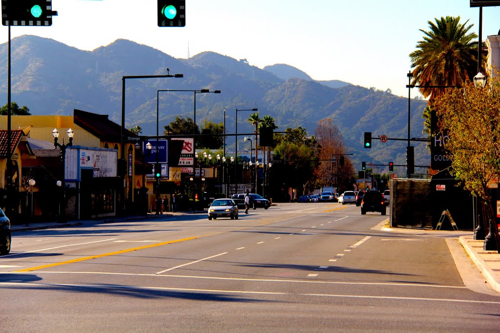 Looking into the Hollywood Hills from Colorado Blvd., Glendale, CA by MICHAEL  JIROCH  &  www.michaeljiroch.com