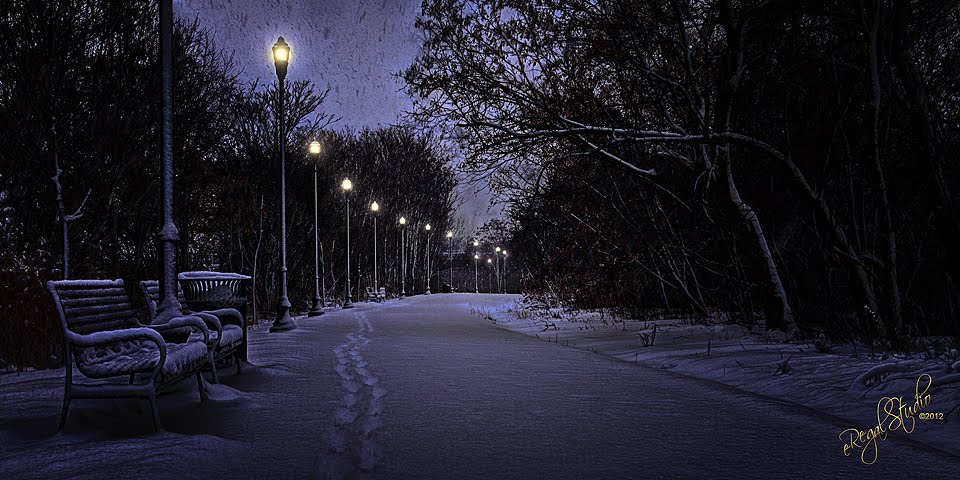 Syracuse Creekwalk before sunrise by Everet D. Regal