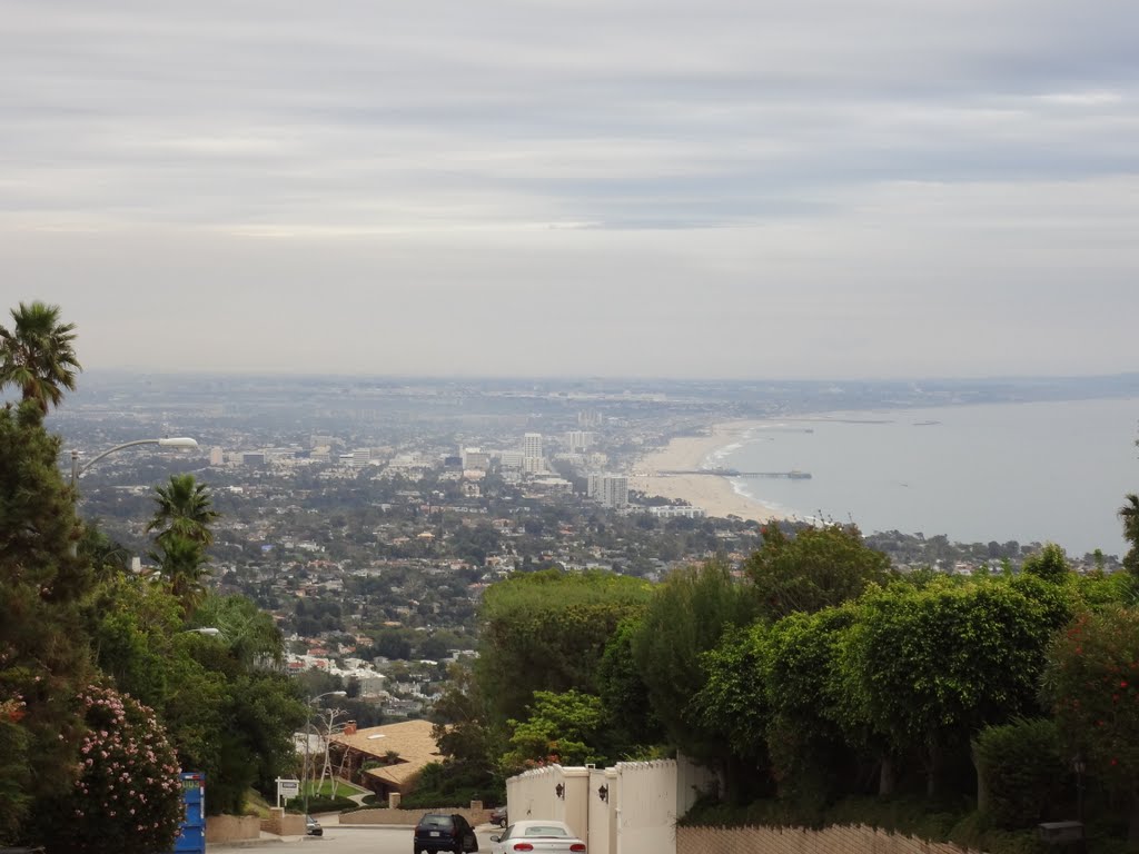 View of Santa Monica Bay and City from Lachman Lane by Alan F Fogelquist