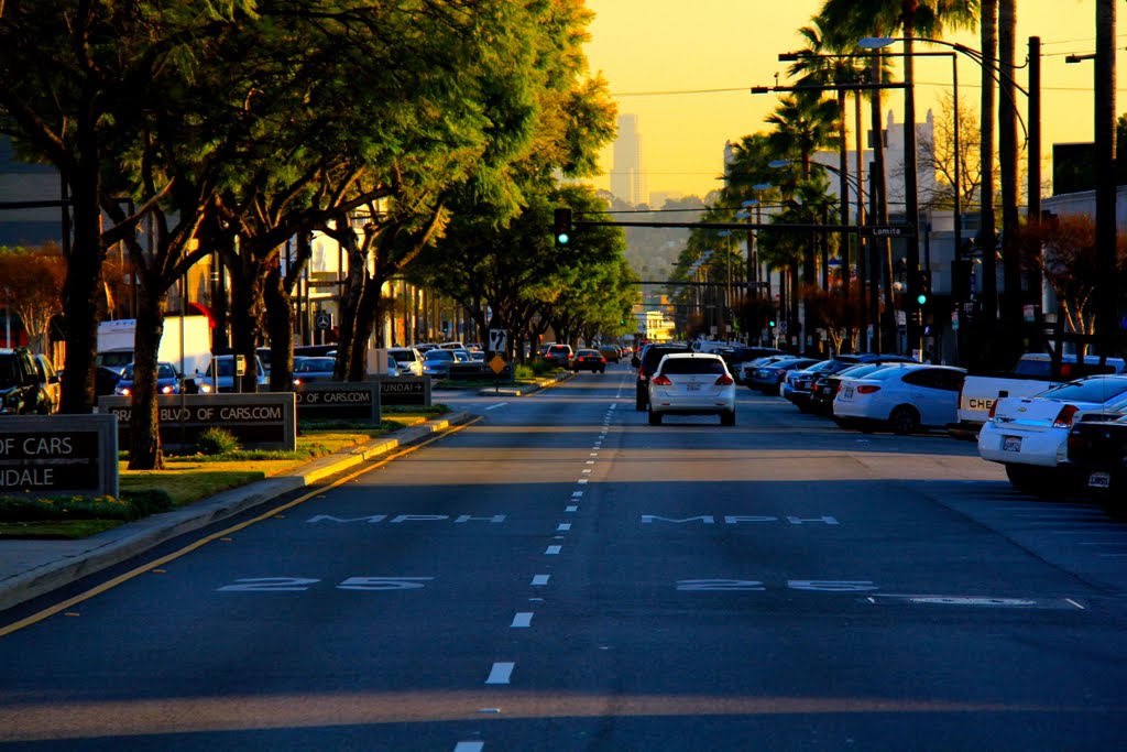 Looking south down Brand Blvd, into Downtown Los Angeles, CA by MICHAEL  JIROCH  &  www.michaeljiroch.com