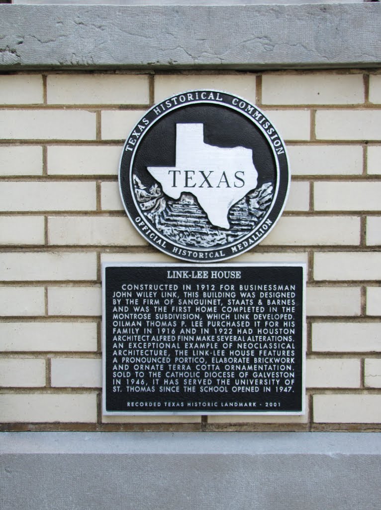 Historical Marker for Link-Lee House (1912) by Wolfgang Houston