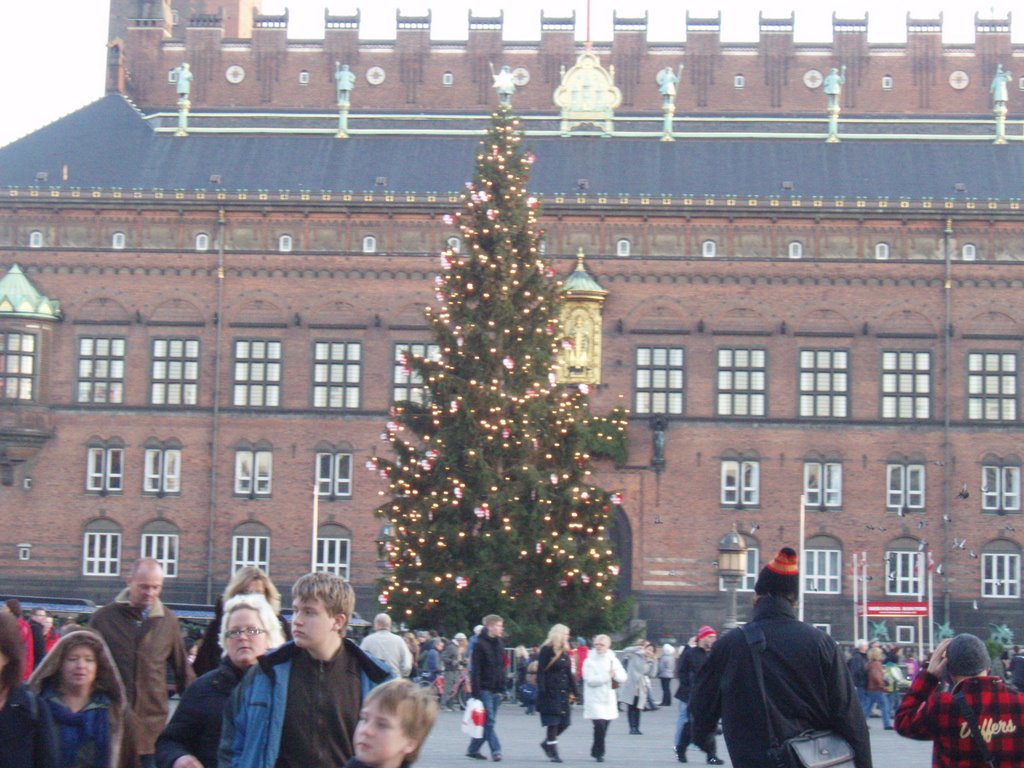 Christmas tree town hall Copenhagen by Leif Kallermann