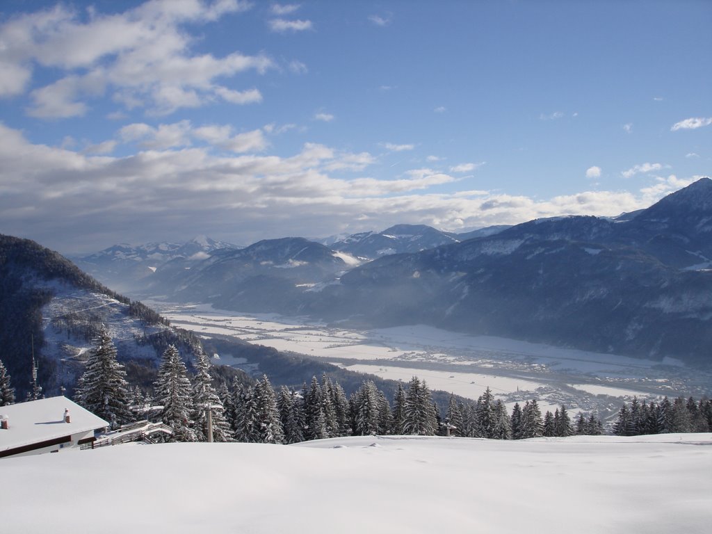 Skitour auf den Roßkopf, Blick ins Inntal Richtung Rattenberg, Radfeld by herbm