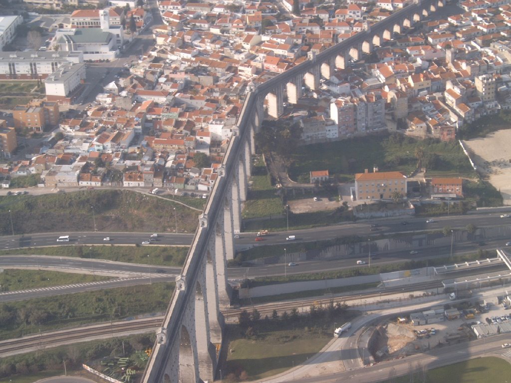 Aquaduct gezien vanuit het vliegtuig by kayschutte