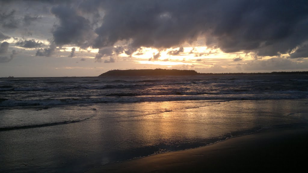 Clouds on Sea During Monsoon, Miramar Beach, Goa by Nishant Berde