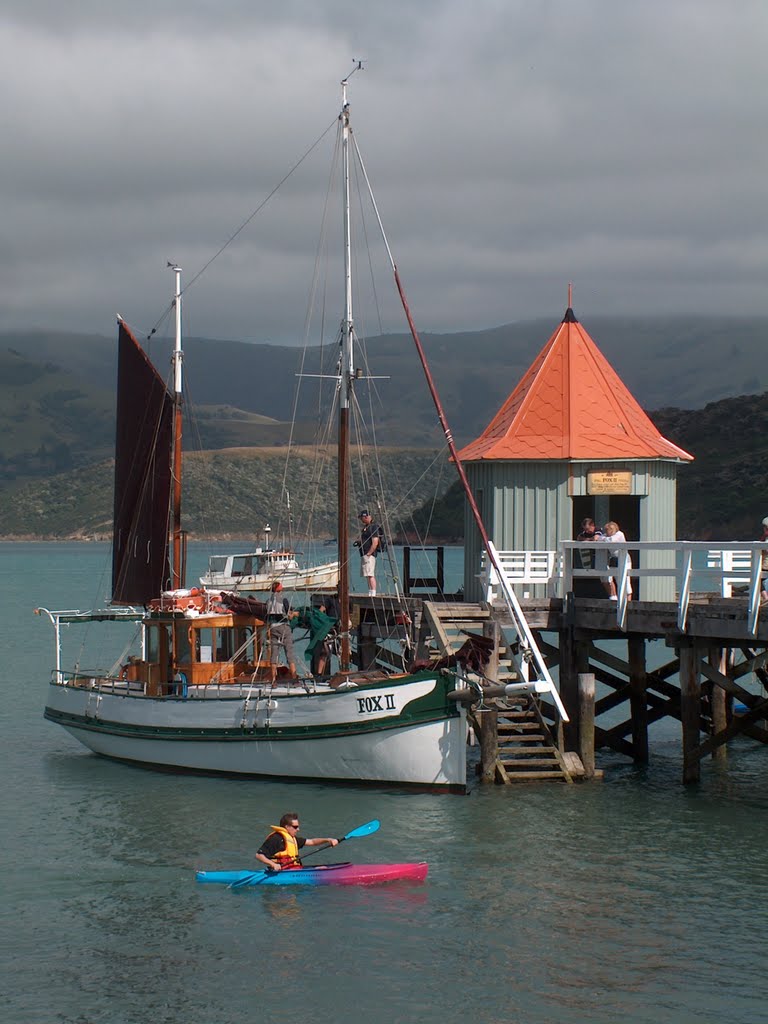 Activity around the short pier in Akaroa, NZ by Neil in Sheffield UK