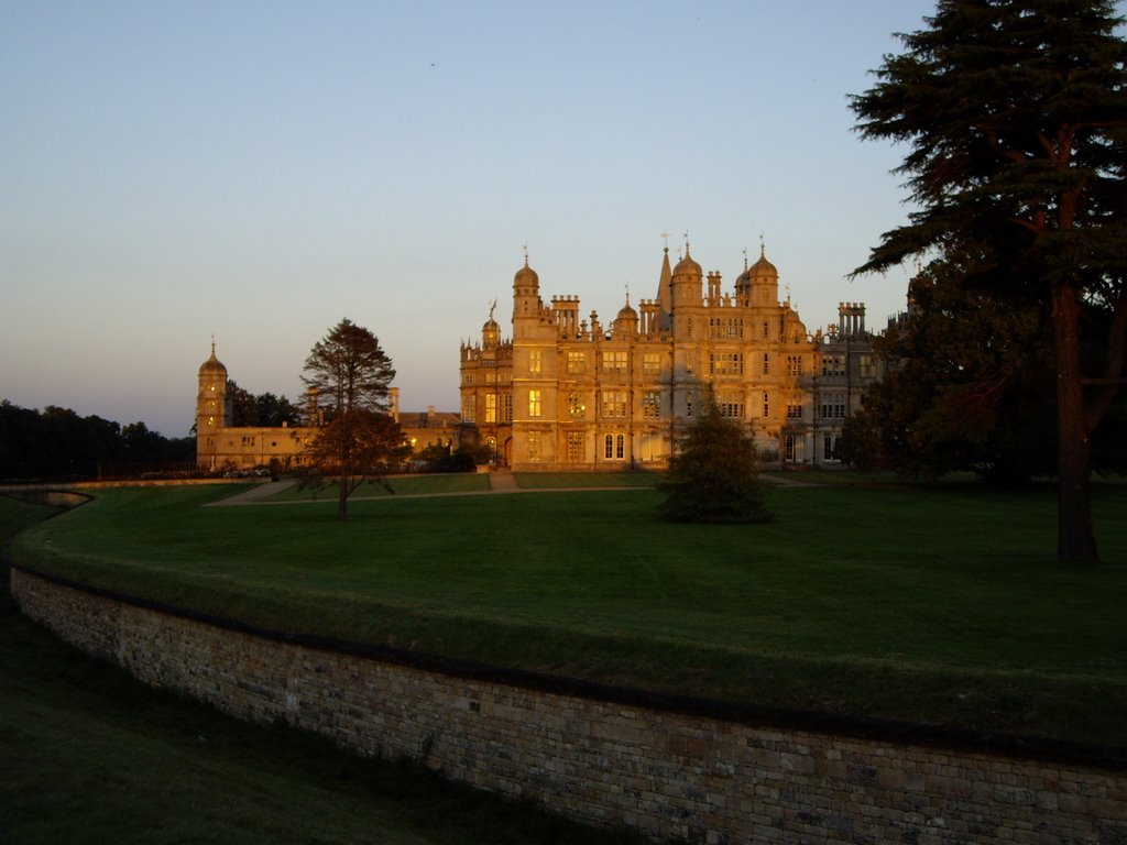 Burghley at sunset by paulswindell