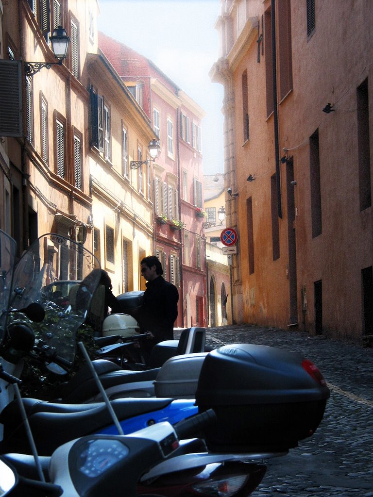 Narrow street in Roma, Italy by Helle Krog