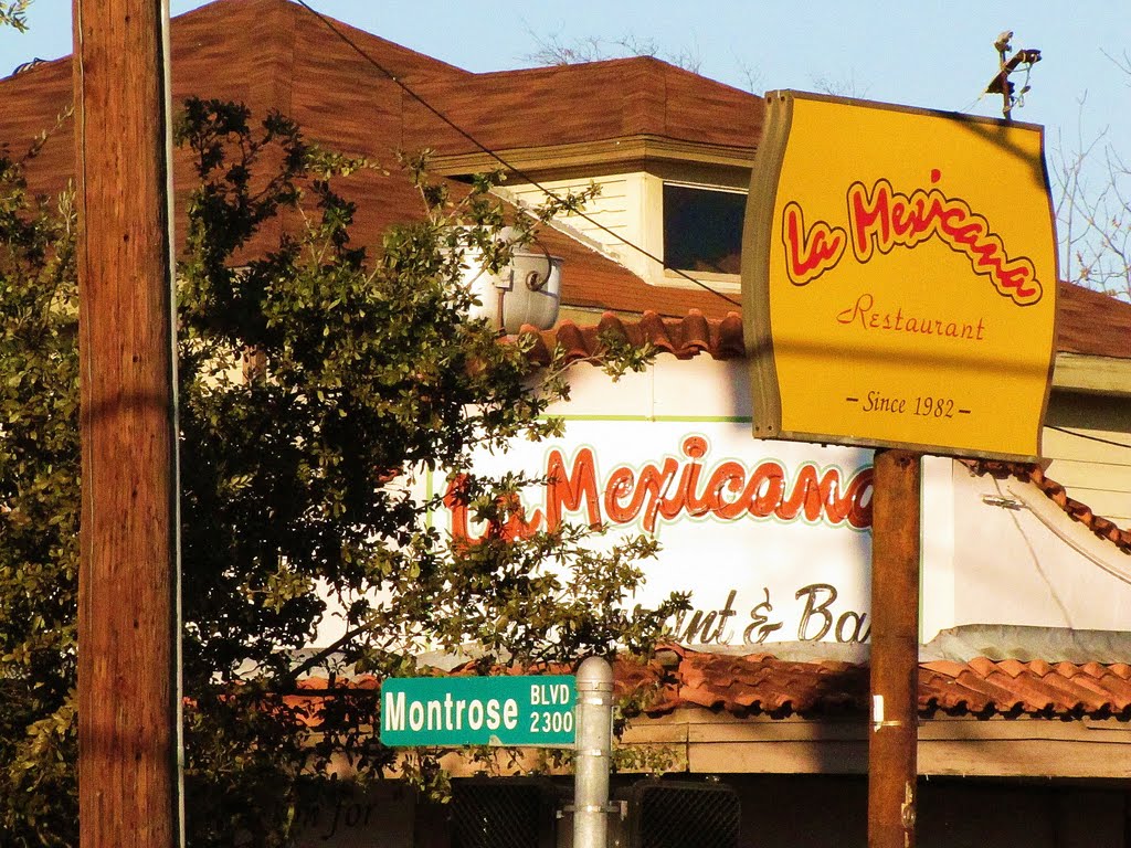 La Mexicana Restaurant y Cantina at 2300 Montrose Blvd Houston TX 77006 (Official address is cross-street: 1018 Fairview Street) Houston TX 77006 by Wolfgang Houston