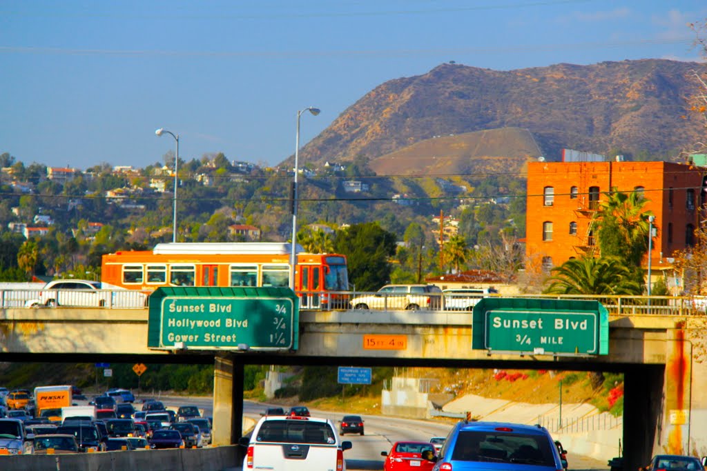 The Hollywood Freeway near Fountain Ave, Los Angeles, CA by MICHAEL  JIROCH  &  www.michaeljiroch.com