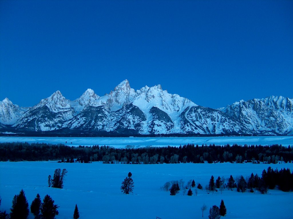 Tetons just before dawn, Grand Teton National Park, Wyoming by Richard Ryer