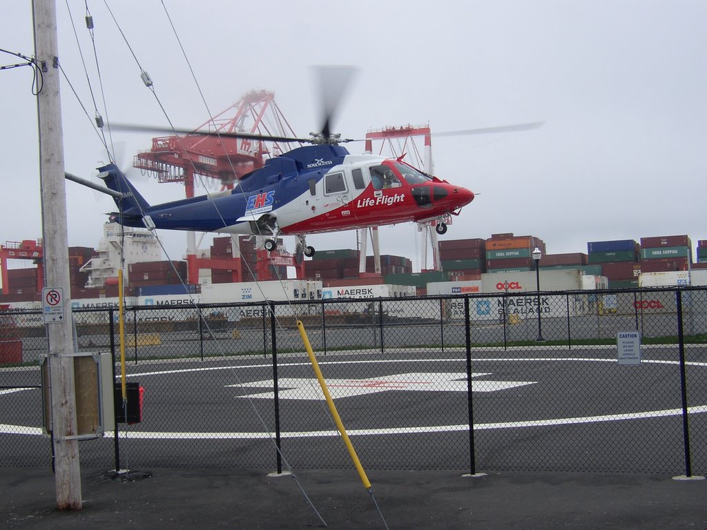 EHS Helicopter Landing near Point Pleasant Park by Victor Matthews