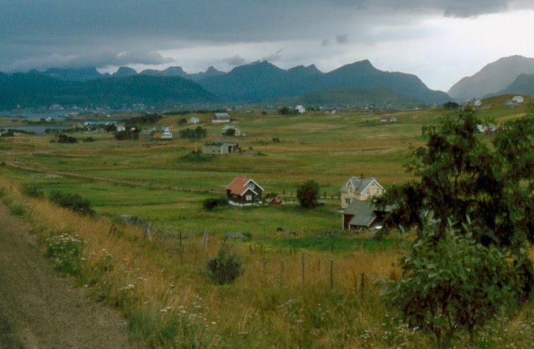 Utsikt mot Leknes fra Hagskar. Aug. 1978 by H.Jelstad