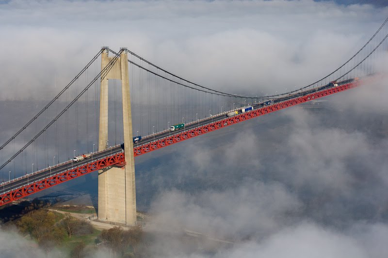 Pont de tancarville vu du ciel 3 by Francis Cormon