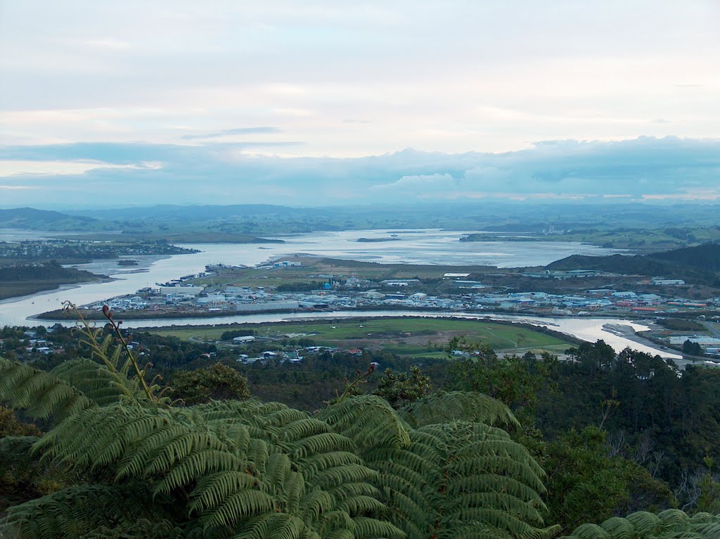 Whangarei at sundown from Mount Parihaka by Neil in Sheffield UK