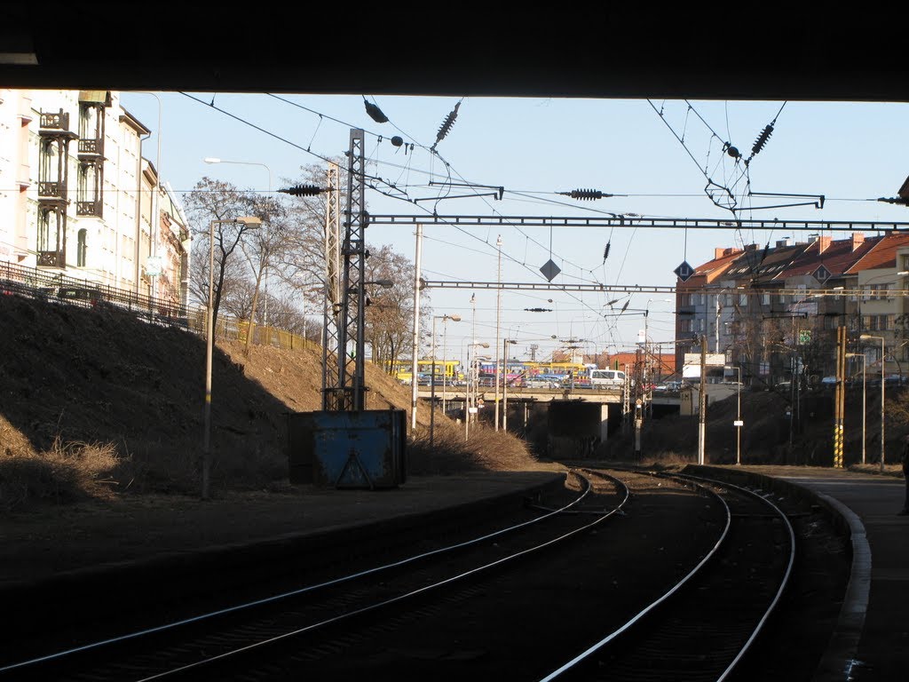 Railway to Pilsen main station by induktorium