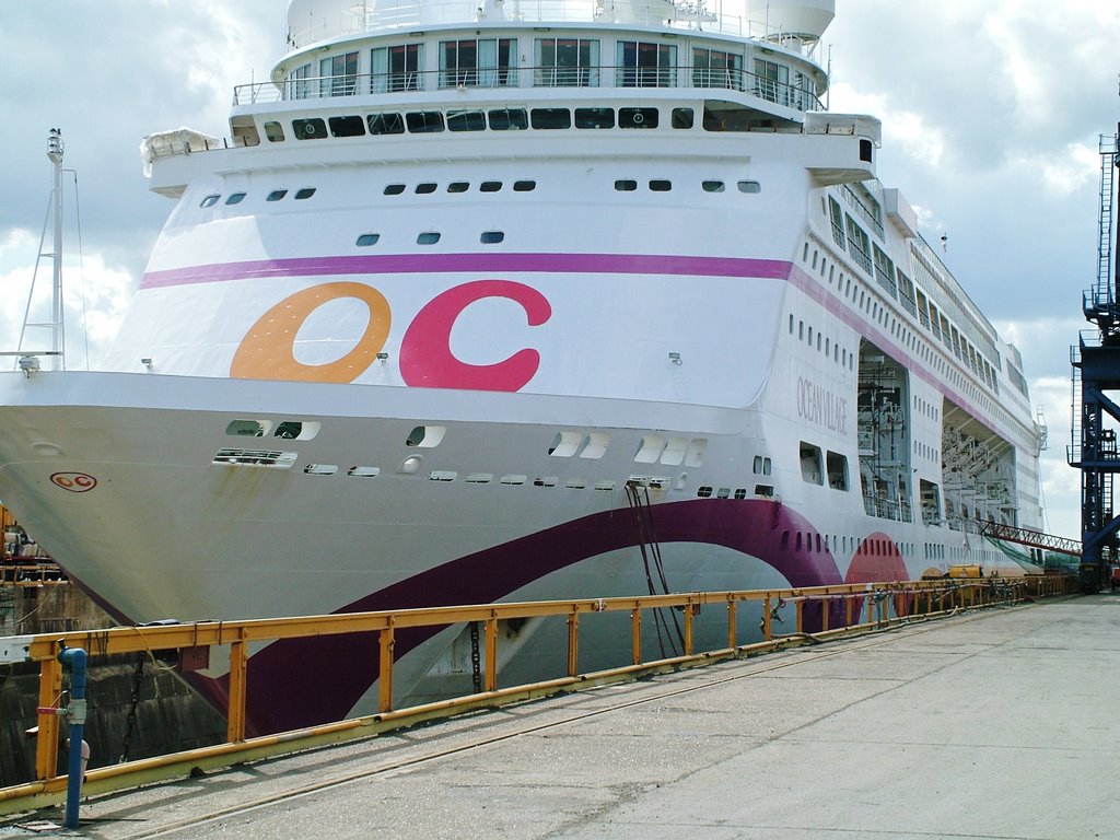 Ocean Village cruise ship in dry dock Southampton MAY 05 by pandamac