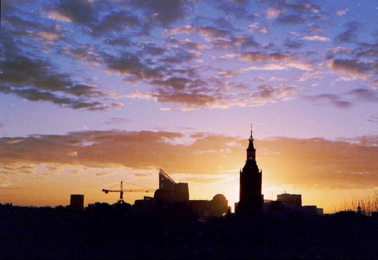 Beautiful sunrise over The Hague Center by Xedor.