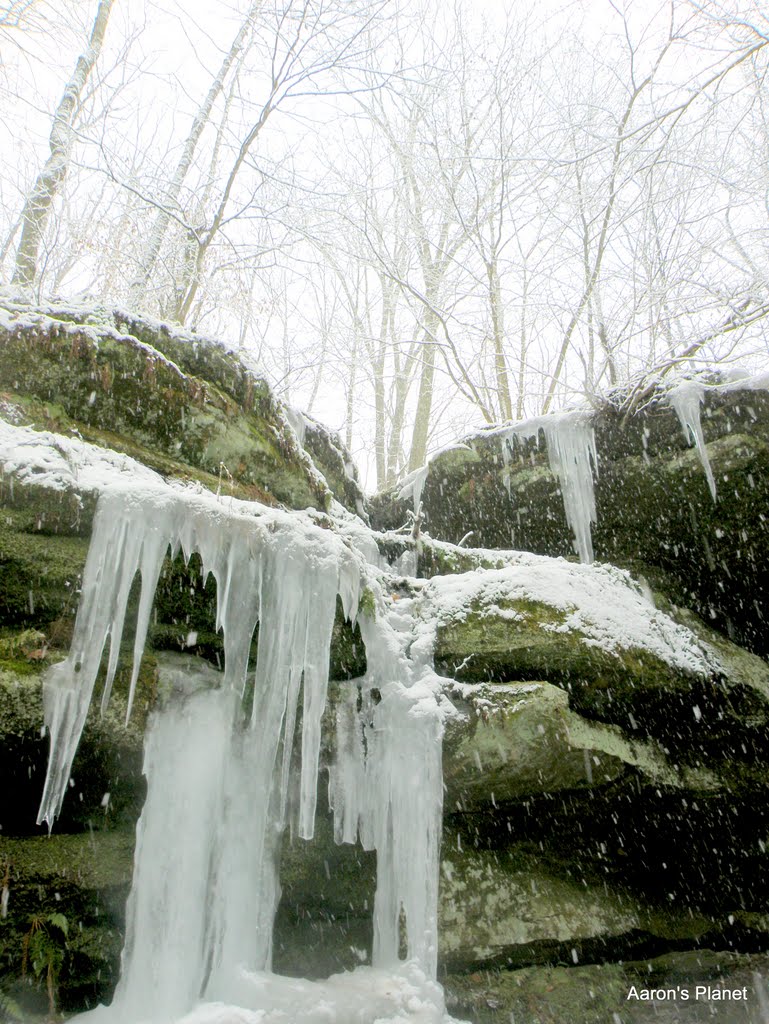 Hemlock Falls winter land by Aaron's Planet