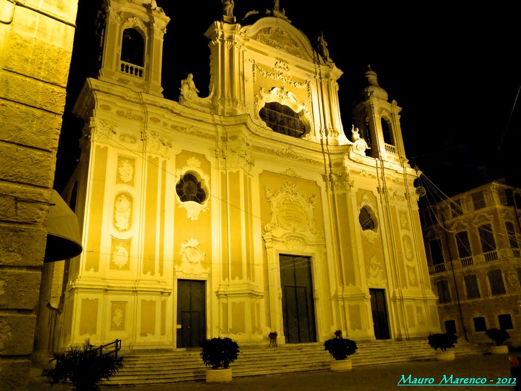 Finale Ligure, veduta notturna della maestosa Basilica di San Giovanni Battista in stile rinascimentale by mauro1968