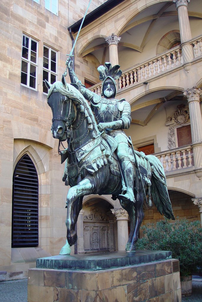 statue inside courtyard of 1325 old castle, Stuttgart, Germany (10-6-2007) 1 by Ken Badgley