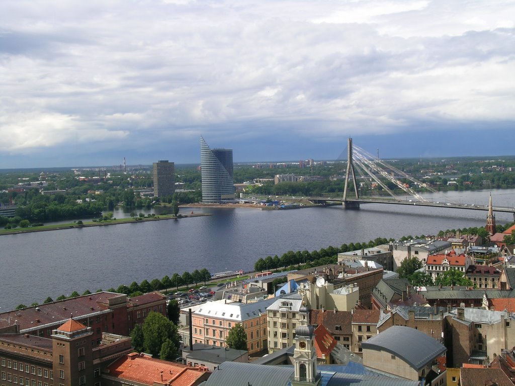 View over old Riga from St. Peter's church (2006.IV) by DmitryTelnov