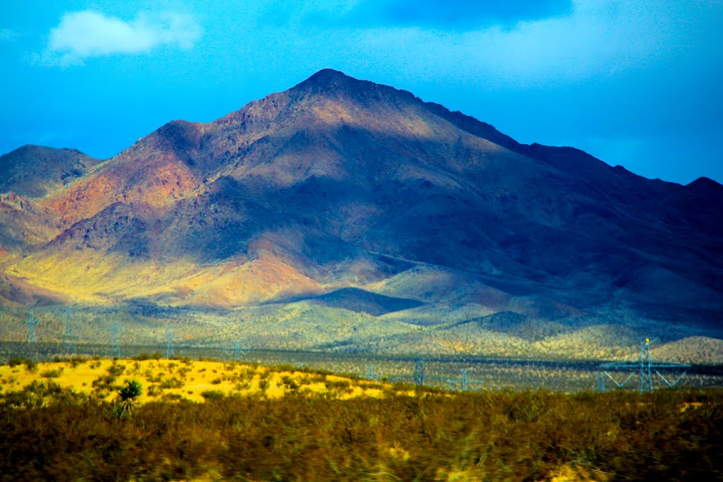 Desert Mountain in the Rain, Mojave Desert, CA by MICHAEL  JIROCH  &  www.michaeljiroch.com