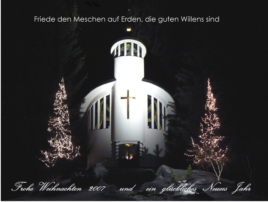 Kapelle Maria im Schnee im Weihnachtsglanz by Josef Grohs