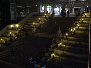 X`mas illumination at Moriya station by Torishin