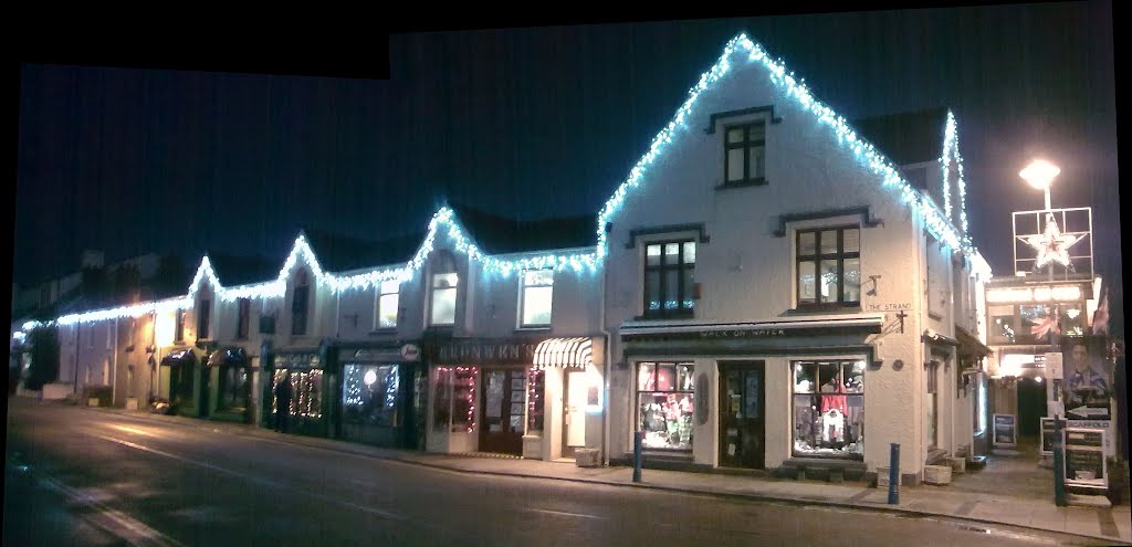 Saundersfoot, The Strand at Christmas 2011 by P Evans