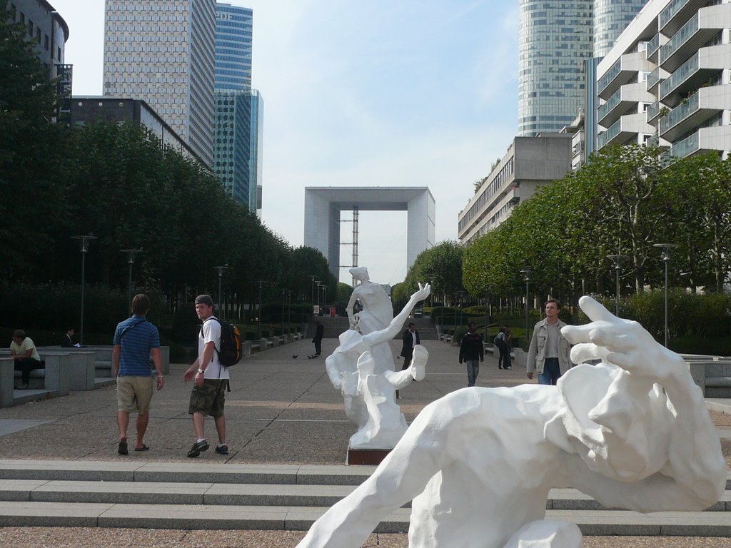 Entering La Defense with the Grande Arch tilting to frame the (unviewable) Eiffel Tower by shane_wallace