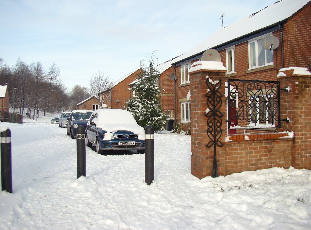 Snowy entrance to Philadelphia Drive, Upperthorpe, Sheffield S6 by sixxsix