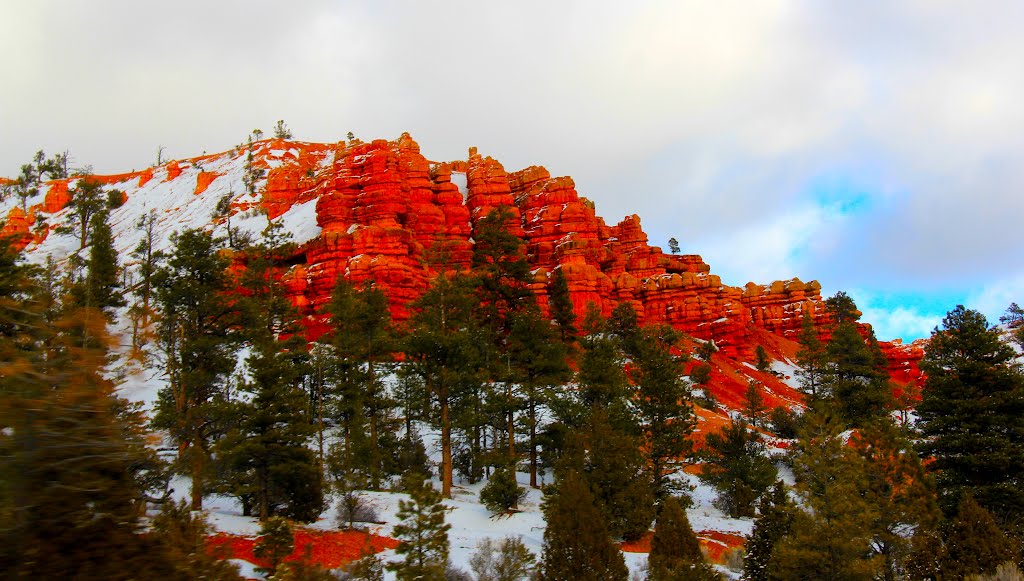 Driving into Bryce Canyon National Park, Utah by MICHAEL  JIROCH  &  www.michaeljiroch.com