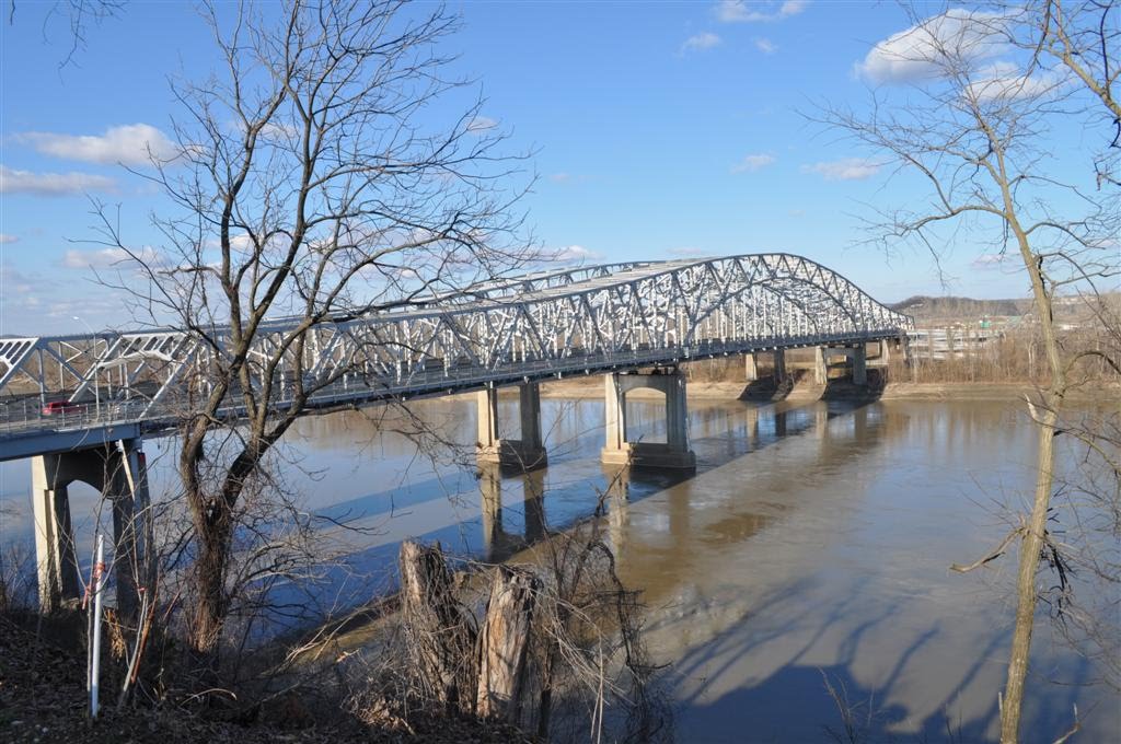 Bridges over the Missouri River, US54 US63, pedestrian walkway, Jefferson City, MO by marnox1