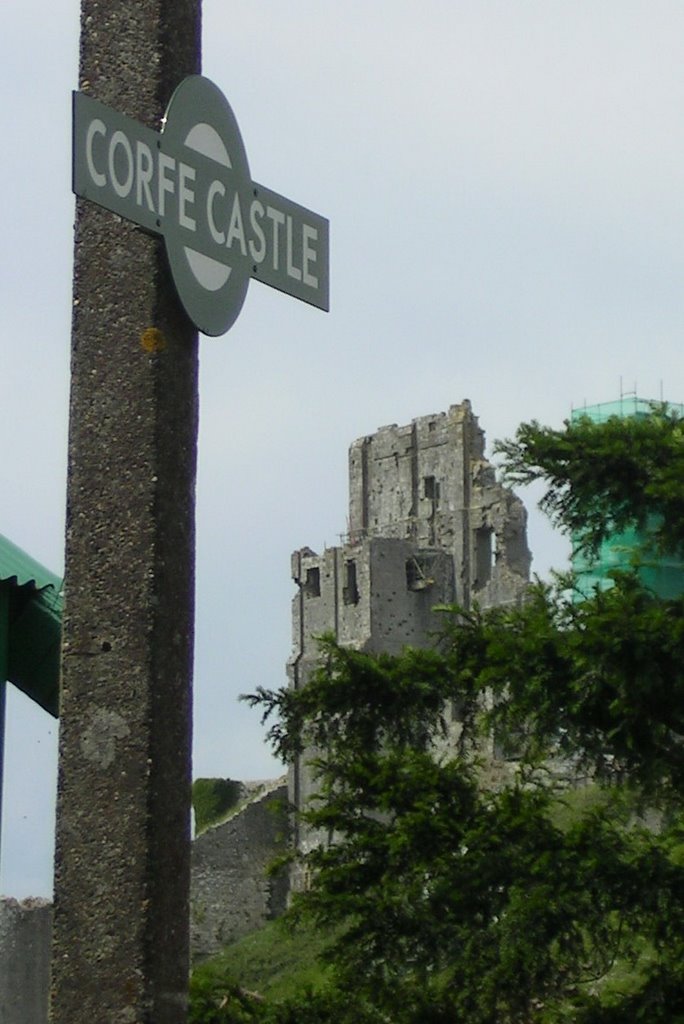 Corfe Castle from Railway Station by L.Bambridge