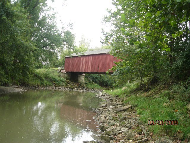 Red Covered Bridge by toddblumhorst