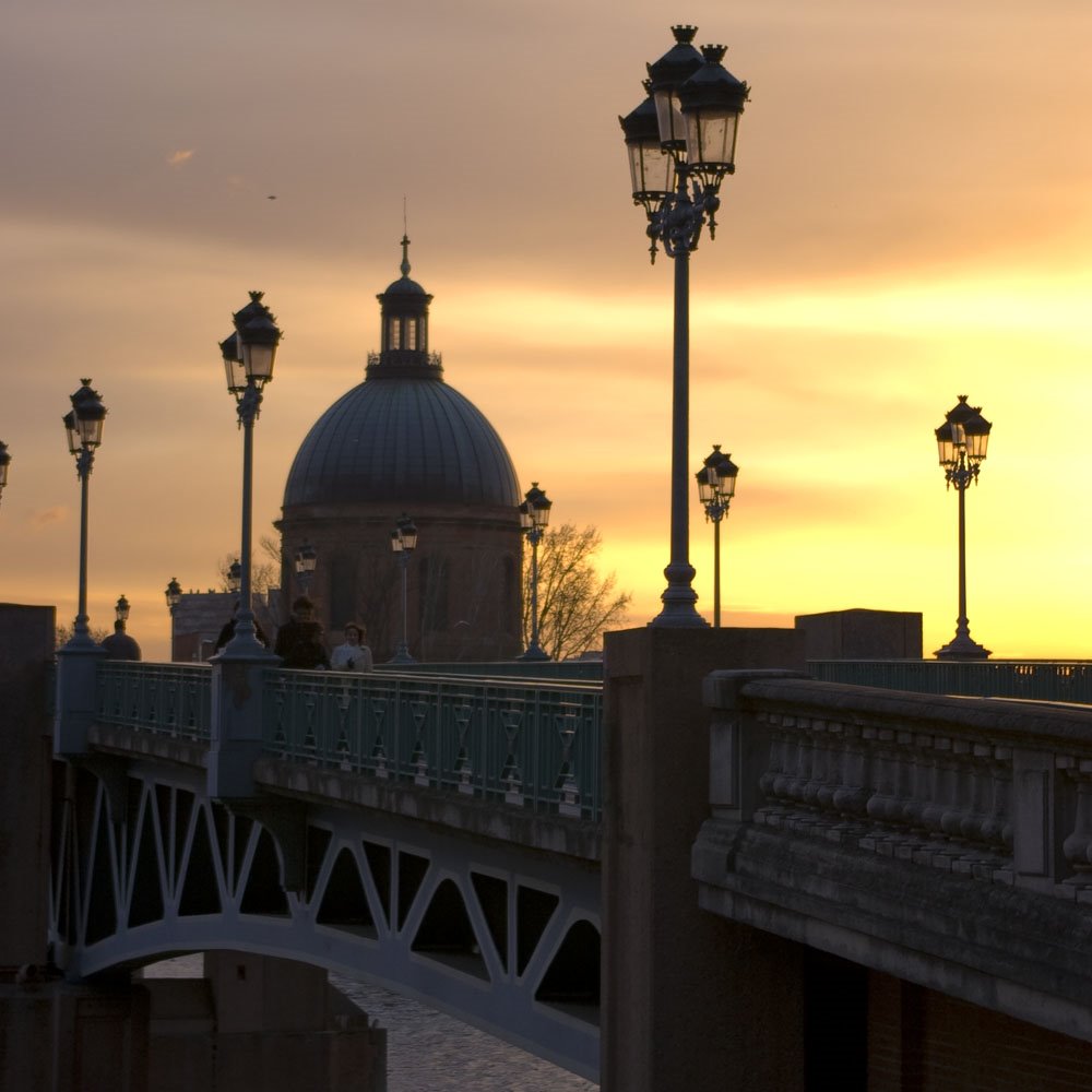 Garonne december sunset : Pont St. Pierre by jhk