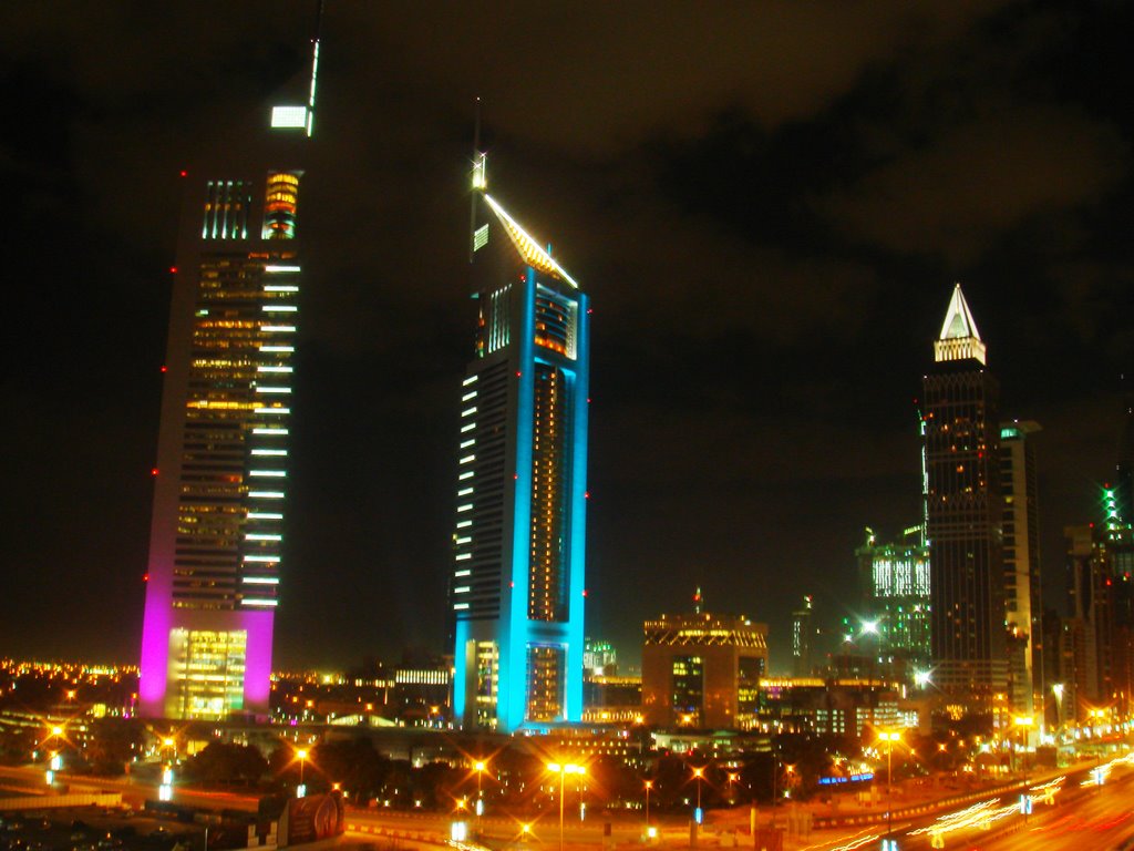 The Amazing Emirates Towers in Blue and Purple by Yanal Kilani