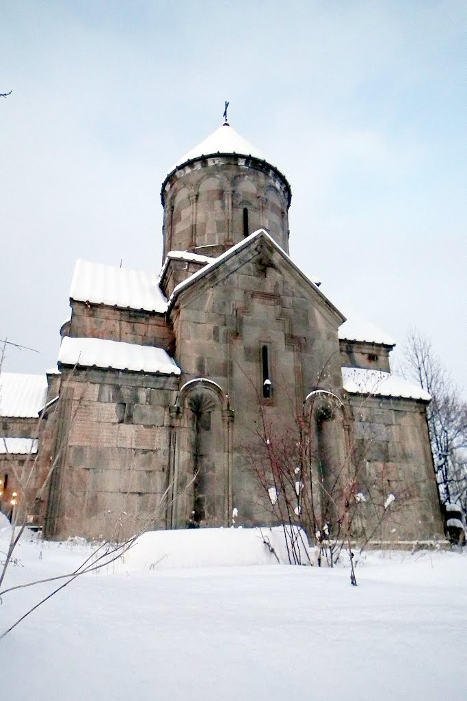 Kecharis church in snow by Karen Jenderedjian