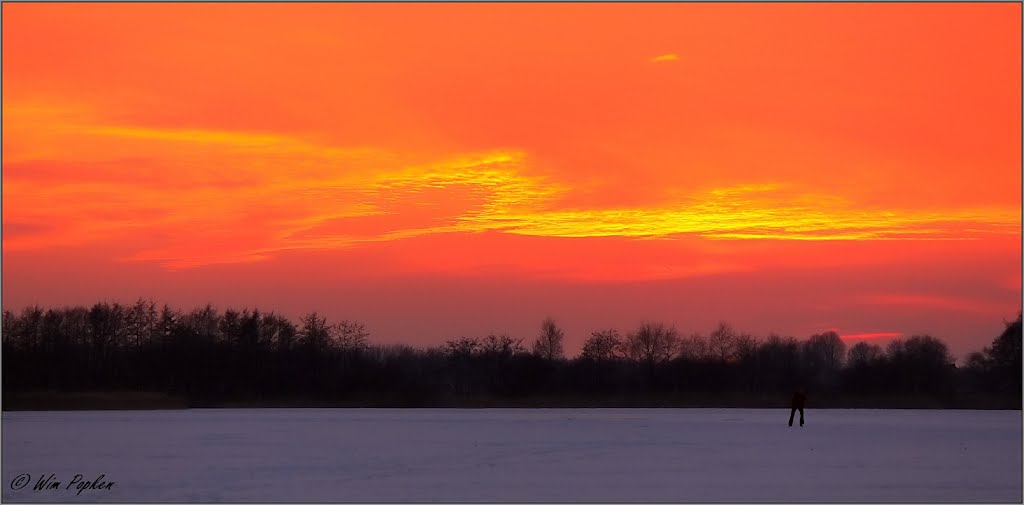 Winter sunset by Wim Popken