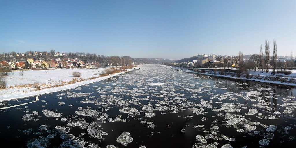 Pirna Copitz Die Elbe im Winter by Dirk F